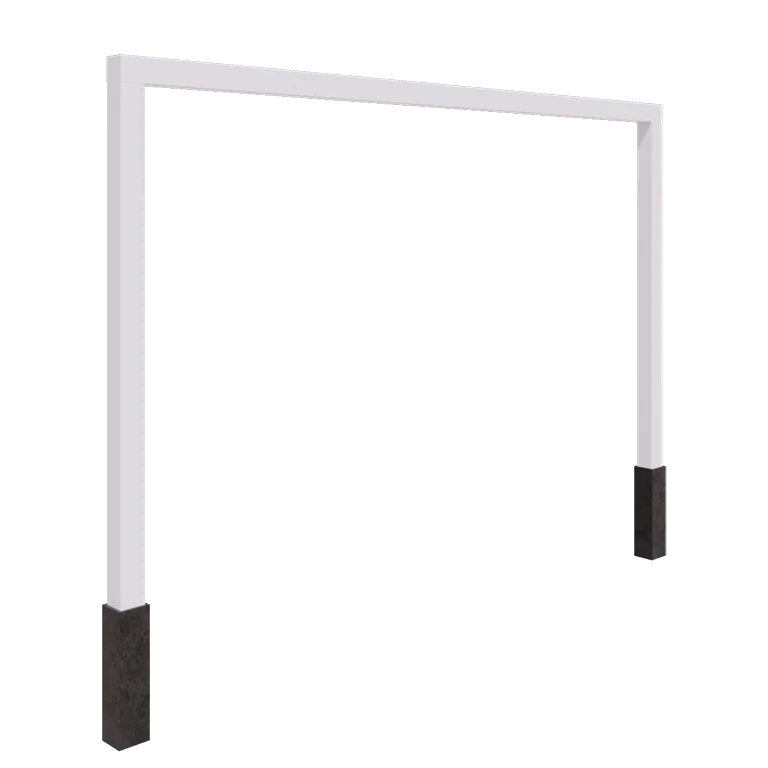 Πέργκολα από χάλυβα - Ίσιο - 400 x 230 cm - RAL9010 ματ (λευκό) - Με βάση από σκυρόδεμα