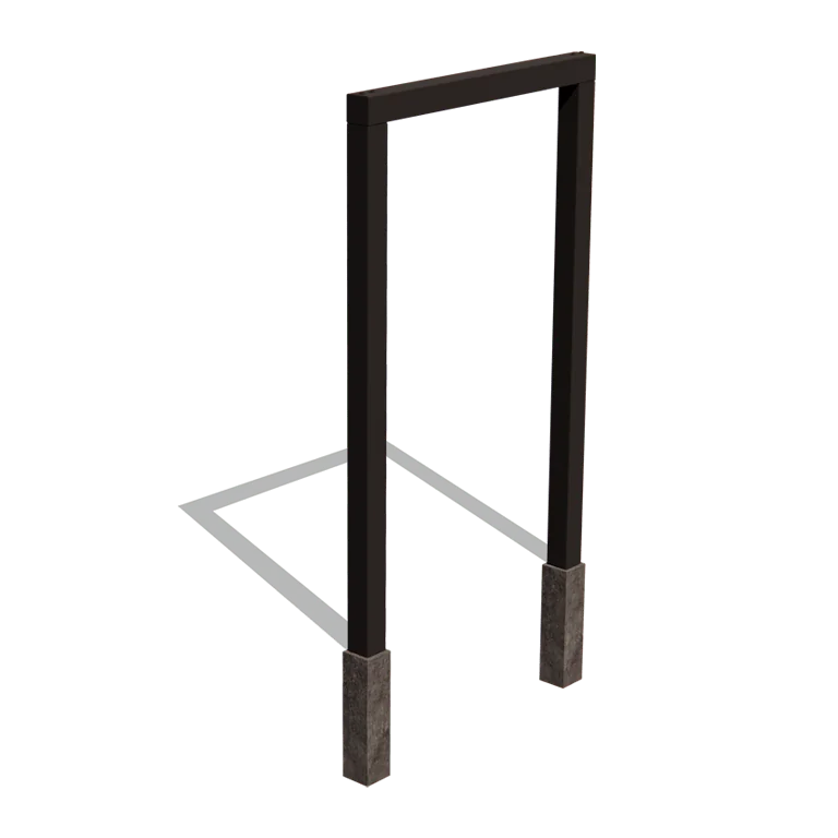 Πέργκολα από χάλυβα - Ίσιο - 150 x 230 cm - RAL9005 ματ (μαύρο) - Χωρίς βάση από σκυρόδεμα