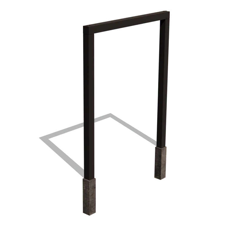 Πέργκολα από χάλυβα - Ίσιο - 200 x 230 cm - RAL9005 ματ (μαύρο) - Με βάση από σκυρόδεμα