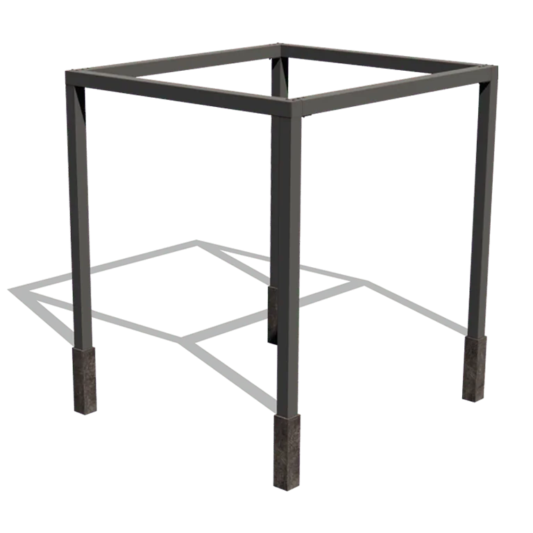 Πέργκολα από χάλυβα - Τετράγωνο - 274 x 250 x 230 cm - RAL9005 ματ (μαύρο) - Χωρίς βάση από σκυρόδεμα