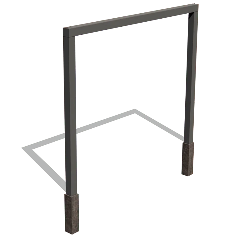 Πέργκολα από χάλυβα - Ίσιο - 300 x 230 cm - RAL9005 ματ (μαύρο) - Χωρίς βάση από σκυρόδεμα