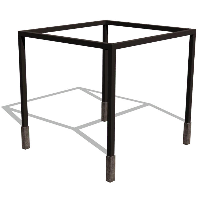 Πέργκολα από χάλυβα - Τετράγωνο - 324 x 300 x 230 cm - RAL9005 ματ (μαύρο) - Χωρίς βάση από σκυρόδεμα