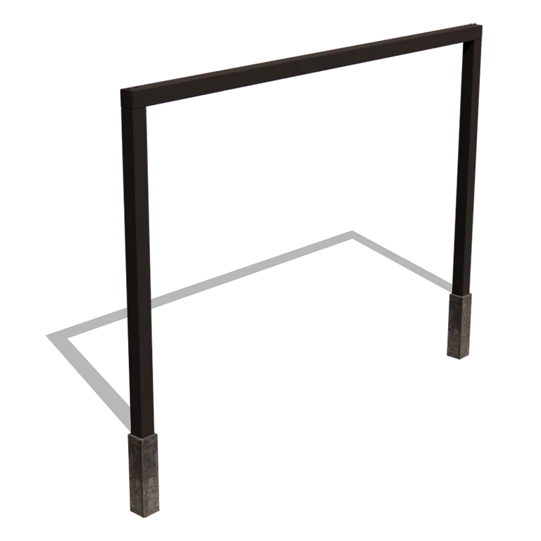 Πέργκολα από χάλυβα - Ίσιο - 400 x 230 cm - RAL9005 ματ (μαύρο) - Χωρίς βάση από σκυρόδεμα