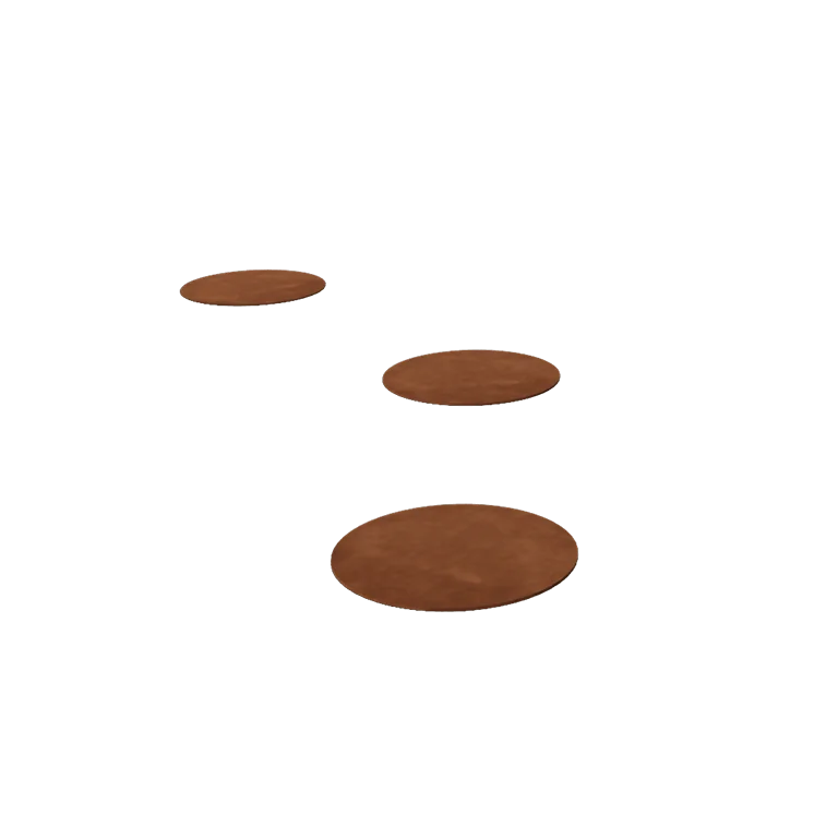 Πλακάκι βημάτων από χάλυβα Corten - Στρογγυλό - 25 cm