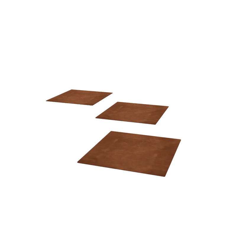 Πλακάκι βημάτων από χάλυβα Corten - Τετράγωνο - 40 x 40 cm