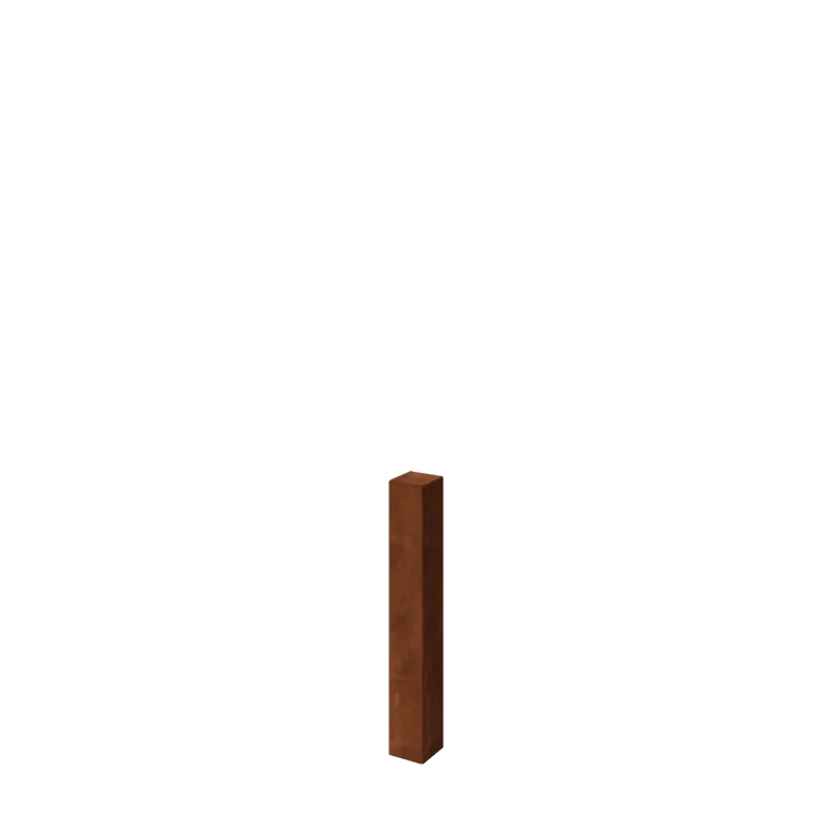 Στύλος διαχωρισμού κήπου από χάλυβα Corten - 12 x 12 x 80 cm