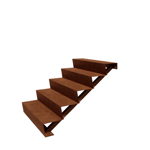 Σκάλα κήπου από χάλυβα Corten - 5-σκαλοπάτι - 120 x 100 x 85 cm