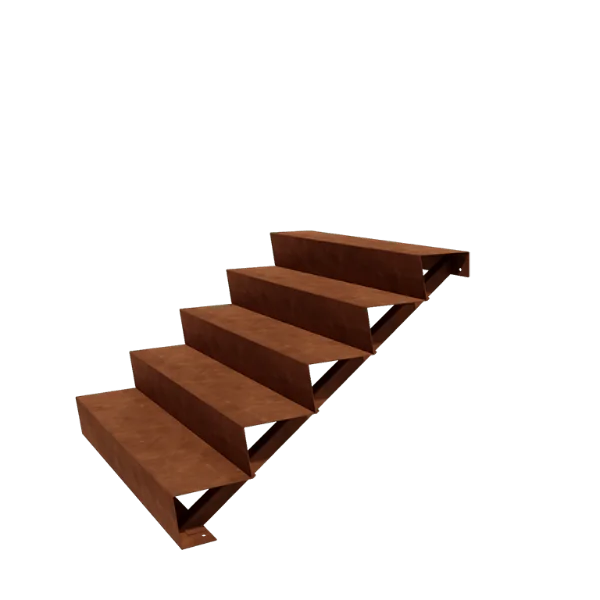 Σκάλα κήπου από χάλυβα Corten - 5-σκαλοπάτι - 120 x 120 x 85 cm