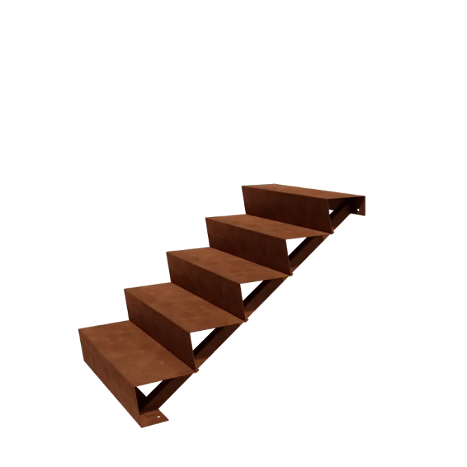 Σκάλα κήπου από χάλυβα Corten - 5-σκαλοπάτι - 120 x 80 x 85 cm