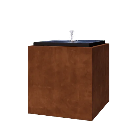 Συντριβάνι από χάλυβα Corten - Orin - 80 x 80 x 80 cm - Με LED φωτισμό