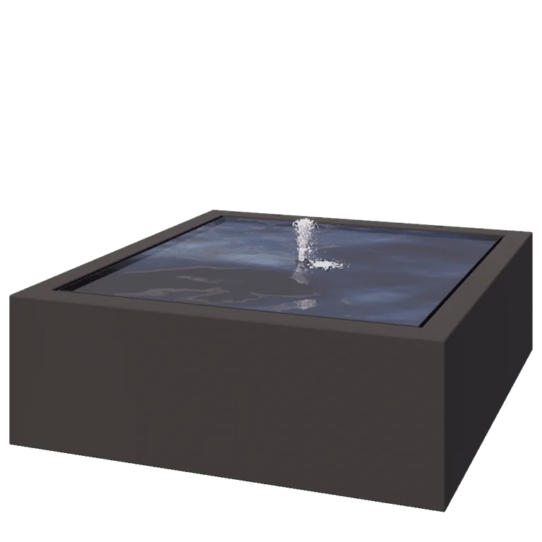 Συντριβάνι από αλουμίνιο - Lyra - 120 x 120 x 40 cm - RAL7016 ματ (ανθρακί γκρι) - Με LED φωτισμό