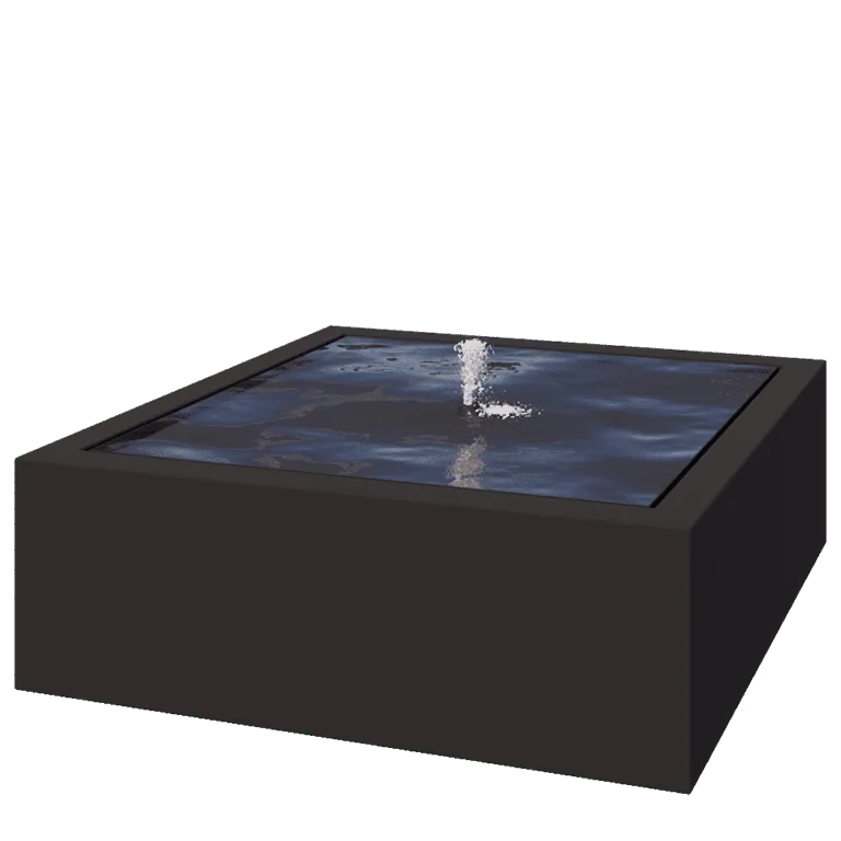 Συντριβάνι από αλουμίνιο - Lyra - 120 x 120 x 40 cm - RAL9005 ματ (μαύρο) - Με LED φωτισμό