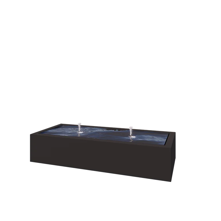 Συντριβάνι από αλουμίνιο - Lyra - 200 x 80 x 40 cm - RAL9005 ματ (μαύρο) - Με LED φωτισμό