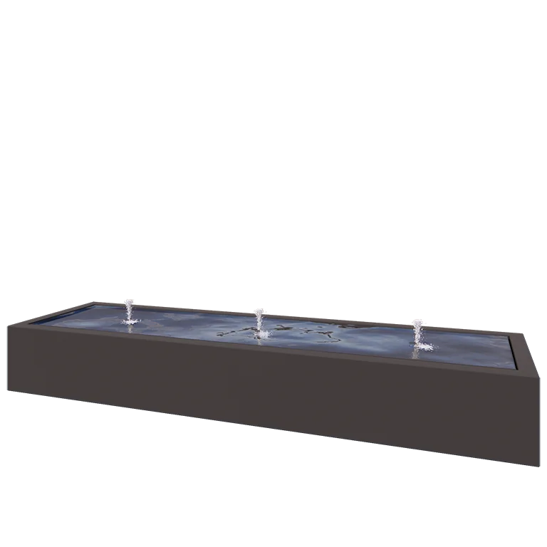 Συντριβάνι από αλουμίνιο - Lyra - 300 x 80 x 40 cm - RAL7016 ματ (ανθρακί γκρι) - Με LED φωτισμό