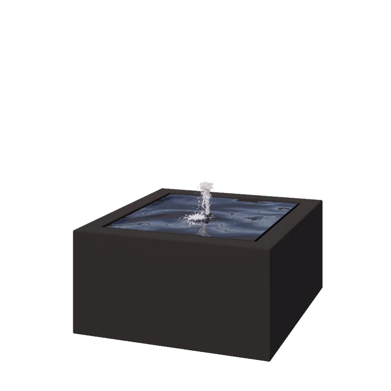 Συντριβάνι από αλουμίνιο - Lyra - 80 x 80 x 40 cm - RAL9005 ματ (μαύρο) - Με LED φωτισμό