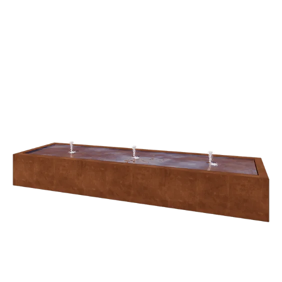 Συντριβάνι από χάλυβα Corten - Lyra - 300 x 80 x 40 cm - Χωρίς LED φωτισμό