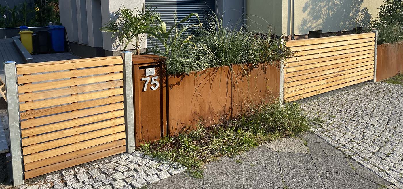 Cortensteeel στον προαύλιο χώρο: έμπνευση και ιδέες
